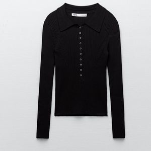 Zara ribbed polo shirt